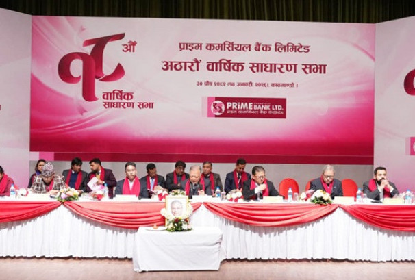 प्राइम कमर्सियल बैंकको सभाबाट लाभांश पारित, सञ्चालक समितिमा डा.गजेन्द्र बिष्ट निर्विरोध निर्वाचित