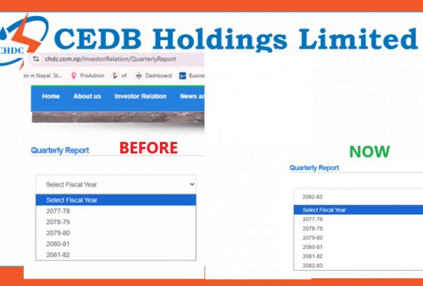 समाचार प्रभाव: सिएचडिसीको वेबसाइटमा अपलोड भयो त्रैमासिक रिपोर्ट