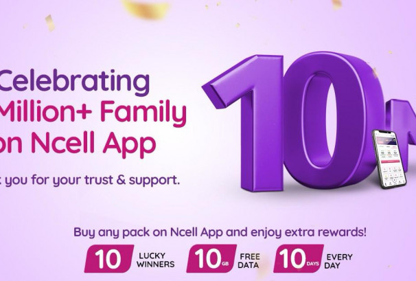 एनसेल एपको डाउनलोड १ करोड पार, १० दिने उत्सव अफर सुरु