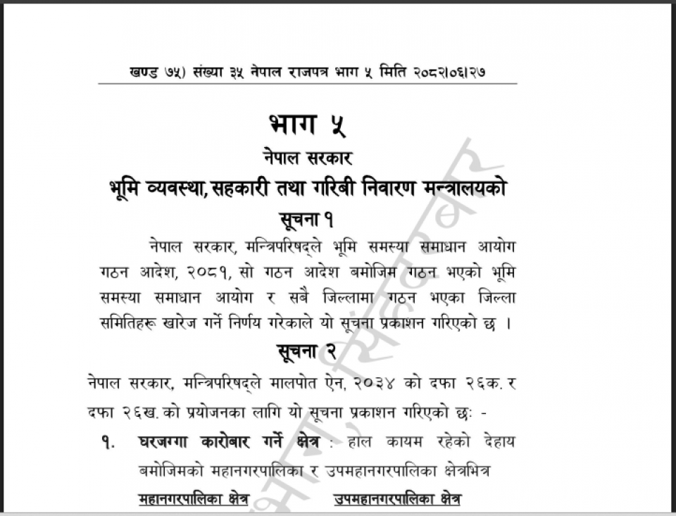 ३ करोडभन्दा बढीको घरजग्गा कारोबार गर्दा कम्पनी अनिवार्य, कहाँ-कहाँ लागू हुन्छ यो नियम ?(सूचिसहित)