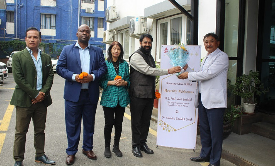 दक्षिण अफ्रिकाका नवनियुक्त राजदूतलाई मानार्थक वाणिज्यदूत श्रेष्ठले गरे स्वागत