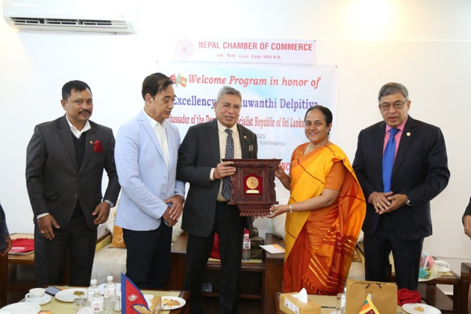 ब्यापार सहजीकरण एवं हवाईसेवा बिस्तारका लागि चेम्बरद्धारा श्रीलङ्काका  राजदूतसँग छलफल