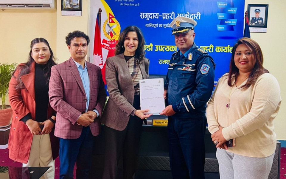 नाइमाद्वारा यातायात व्यवस्था विभाग र ट्राफिक प्रहरी कार्यालयलाई सहयोग प्रदान