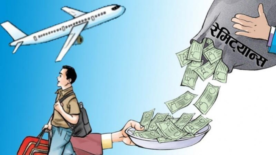 चार महिनामा रु.६.८७ खर्ब रेमिट्यान्स भित्रियो